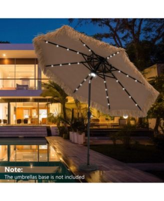 7 FT Hawaiian Style Umbrella Sun-proof Thatched Patio Tiki Umbrella w/8 Ribs