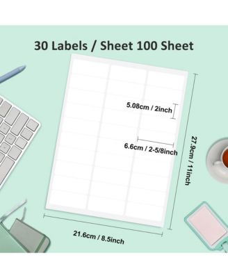 POLONO Shipping Address Labels, 1" x 2-5/8" Address Labels for Laser & Inkjet Printers, Mailing Labels for 5160, 5260, 8160, Strong Adhesive for FBA Label, Easy to Peel (100 Sheets, 3000 Labels)