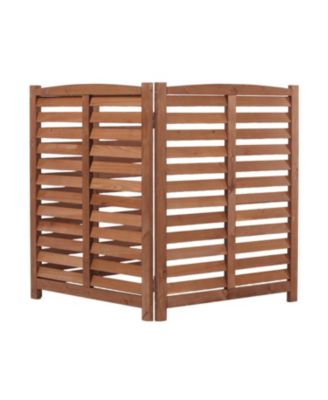 3-Panel Outdoor AC Fence, 32"W x 38"H Wooden Privacy Screen