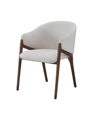 Wing Back Upholstered Fabric Dining Arm Chair with Cushioned Seat