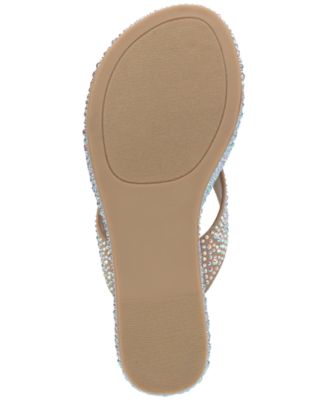 Wild Pair Women's Loli Embellished Thong Platform Sandals