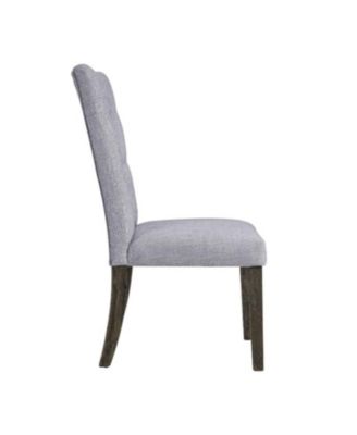 Set of Two Tufted Upholstered Side Chairs for Dining Room or Breakfast Table