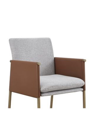 Upholstered Fabric Dining Arm Chair with Cushioned Seat and Backrest