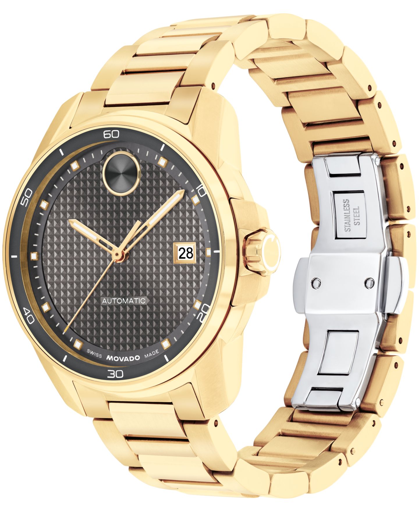 Часы Movado Bold Verso, швейцарский автоподзавод, сталь Light Gold, 41 мм — фото 2