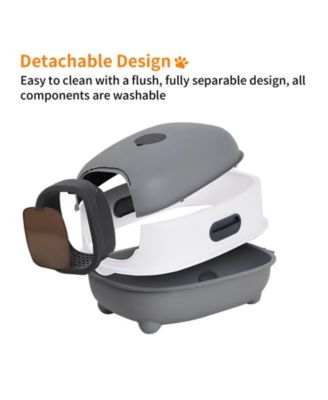 Hooded Front-Entry Cat Litter Box With Scoop for Cats