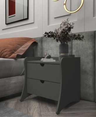 Coney 19.68" Mid-Century Modern 2-Drawer Nightstand