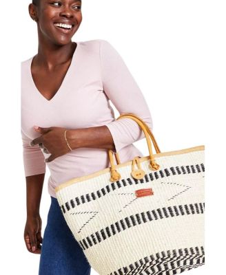 Balance Point Handwoven Straw Sisal Basket Tote Bag