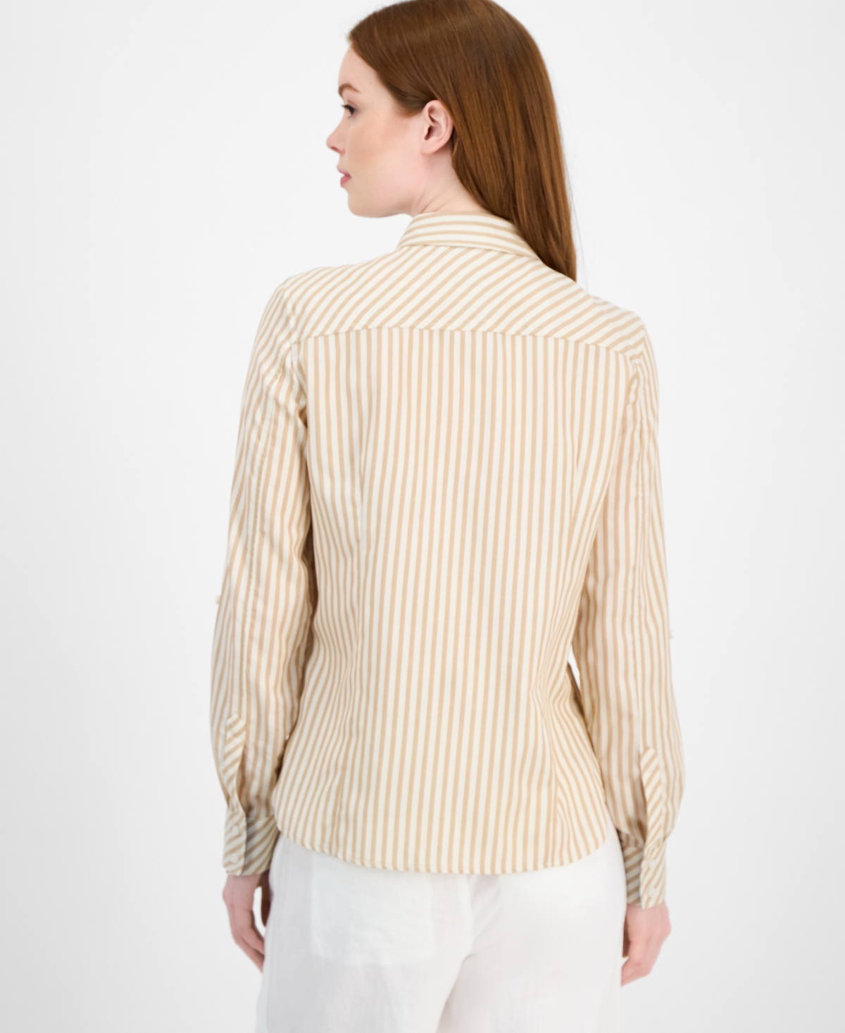 Tommy Hilfiger Women's Striped Roll-tab Shirt