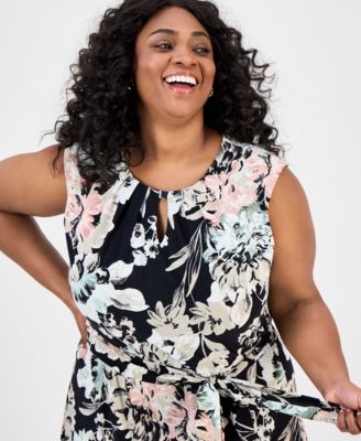 Plus Size Floral-Print Midi Dress