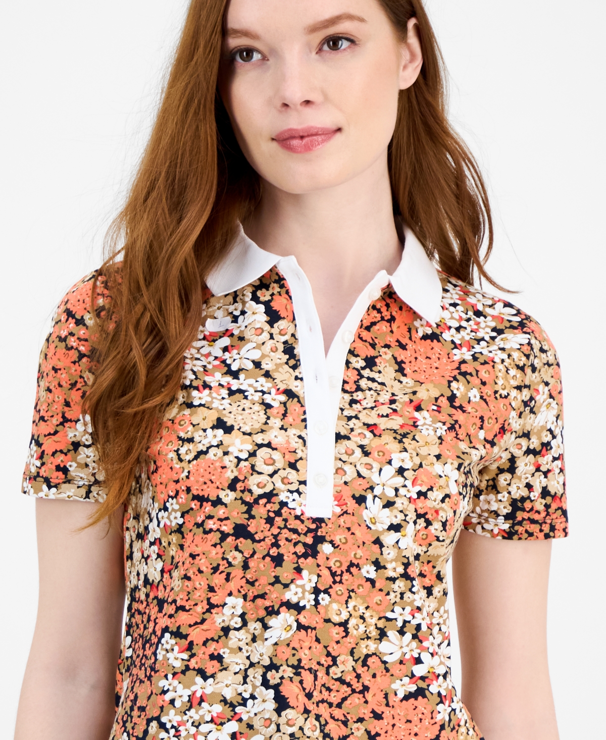 Tommy Hilfiger Women's Floral-print Polo Shirt