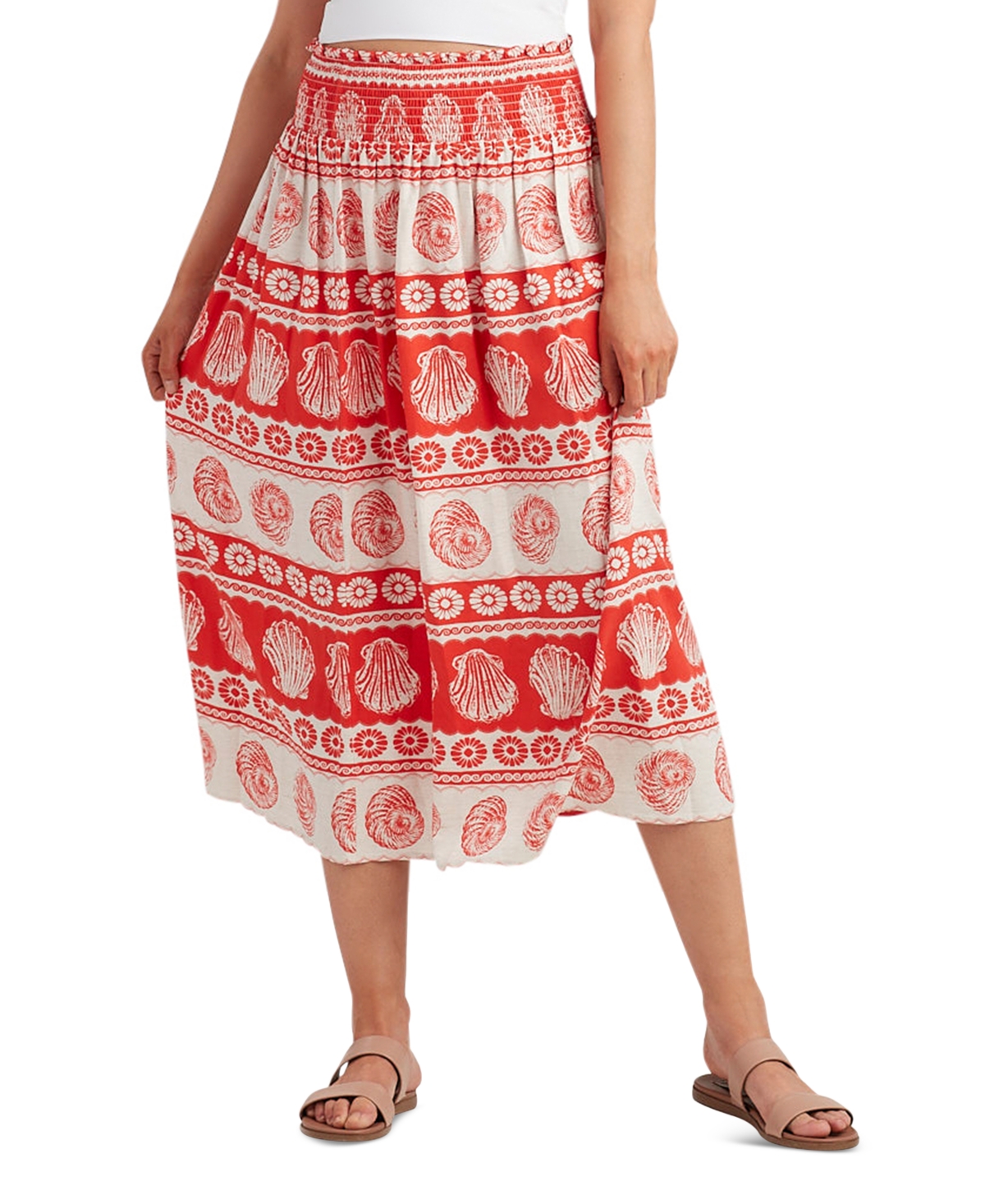 Juniors' Printed Linen-Blend Maxi Skirt - Color 6