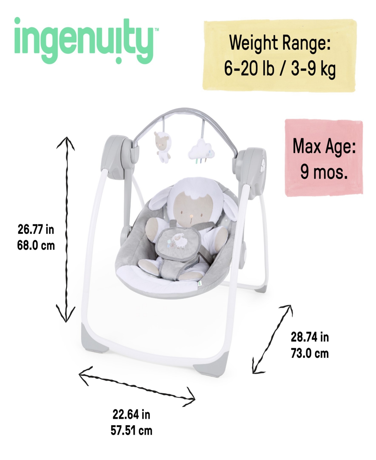 Ingenuity Baby Comfort 2 Go Portable Swing