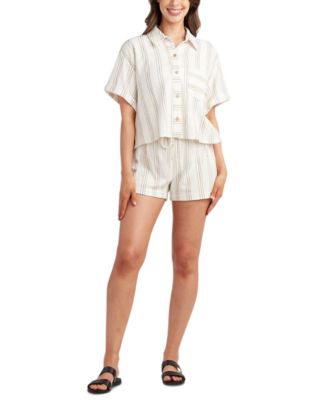 BCX - Juniors' Striped Short-Sleeve Shirt
