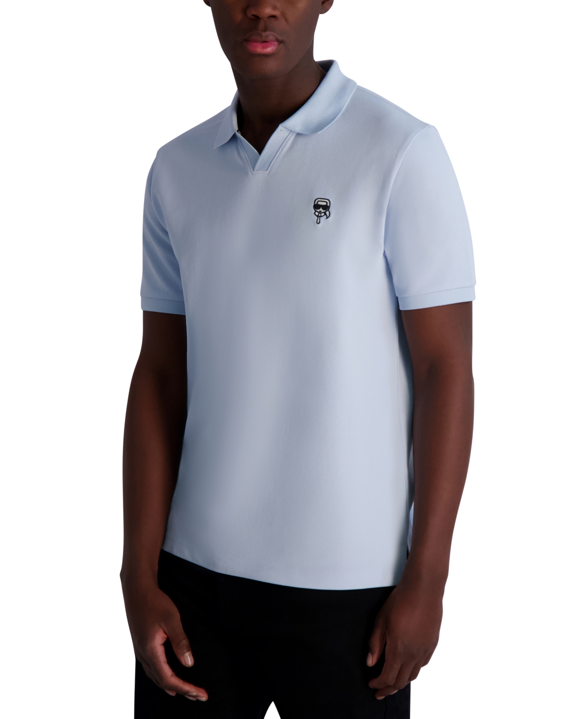 Karl Lagerfeld Men's Short Sleeve Karl Head Logo Pique Polo Shirt
