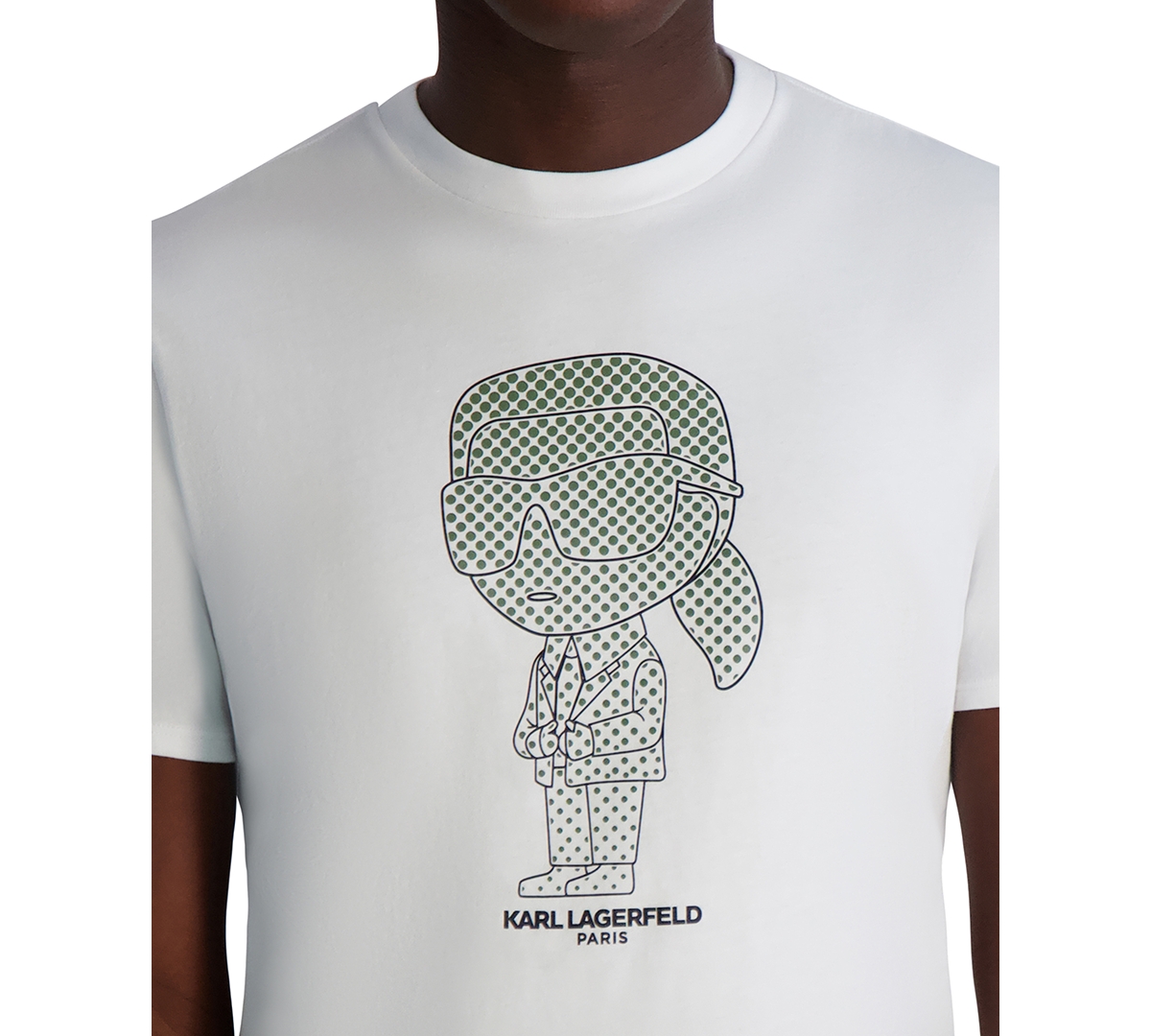 Karl Lagerfeld Men's Short Sleeve Crewneck Rubberized Character Graphic T-shirt In White