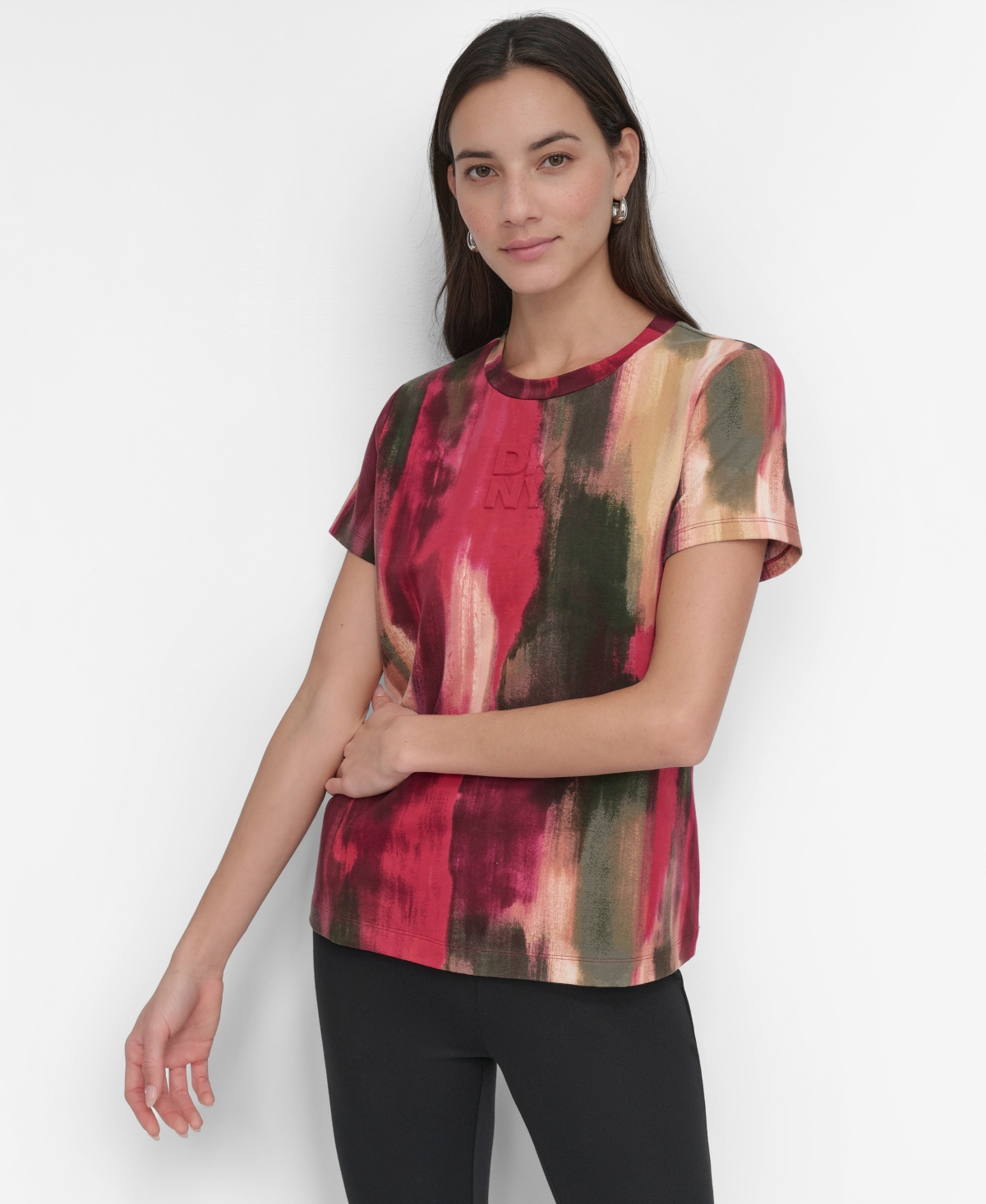 Women's Abstract-Print T-Shirt - June Brush Stroke