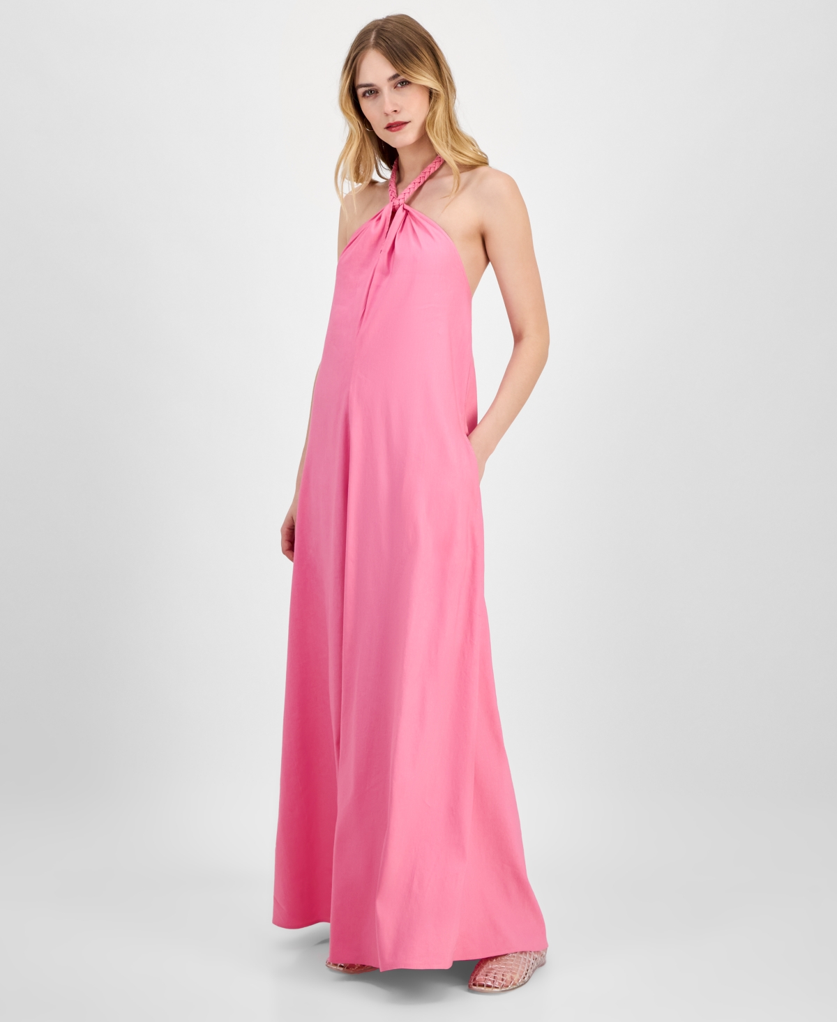 Women's Braided-Neck Maxi Dress, Exclusively at Macy's - Nectarine