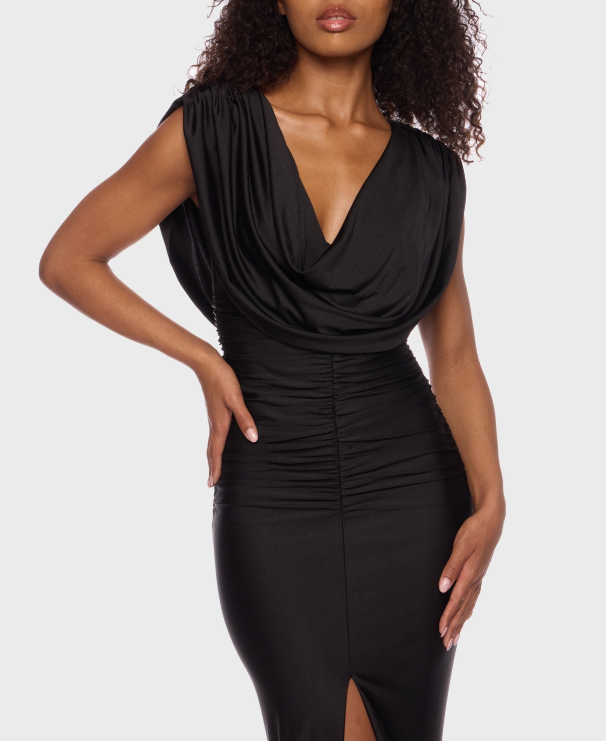 Shop Alex & Sophia Juniors' Cowlneck Ruched Maxi Dress