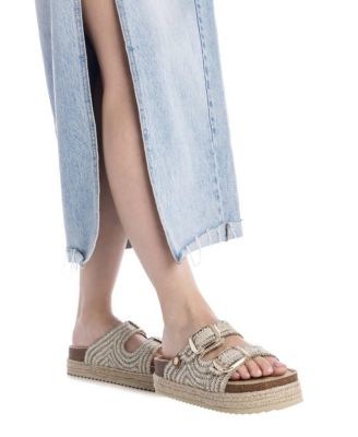 Women's Footbed Jute Wrapped Platform Sandals By Xti