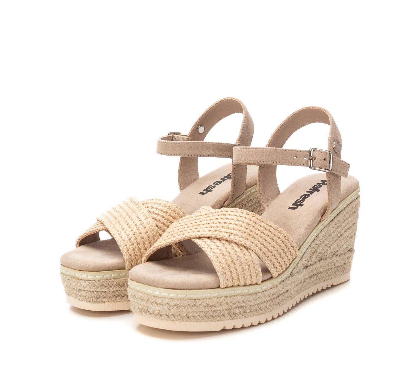 Женские сандалии XTI Wedge Espadrille Sandals Refresh, цвет: Бежевый — фото 5