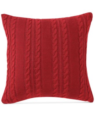 Dublin Cable Knit Cotton Decorative Pillow, 18" x 18"