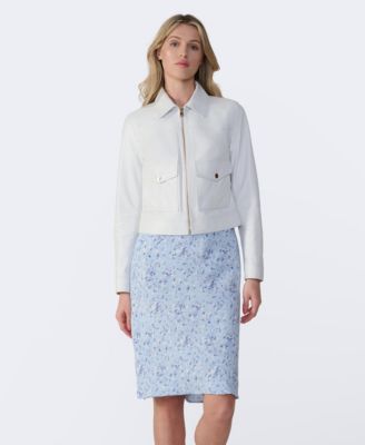 Women's Bomber Leather Jacket, Created for Macy's