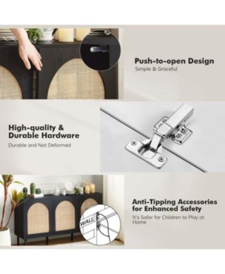 Ulysses Modern 56”Wide Sideboard with 3 Doors and Solid Wood Legs