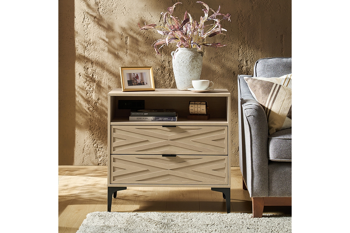 Auguste 2-Drawer Nightstand with Charging Port