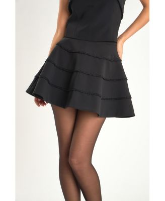 Women's Pearl Trim Circle Skirt