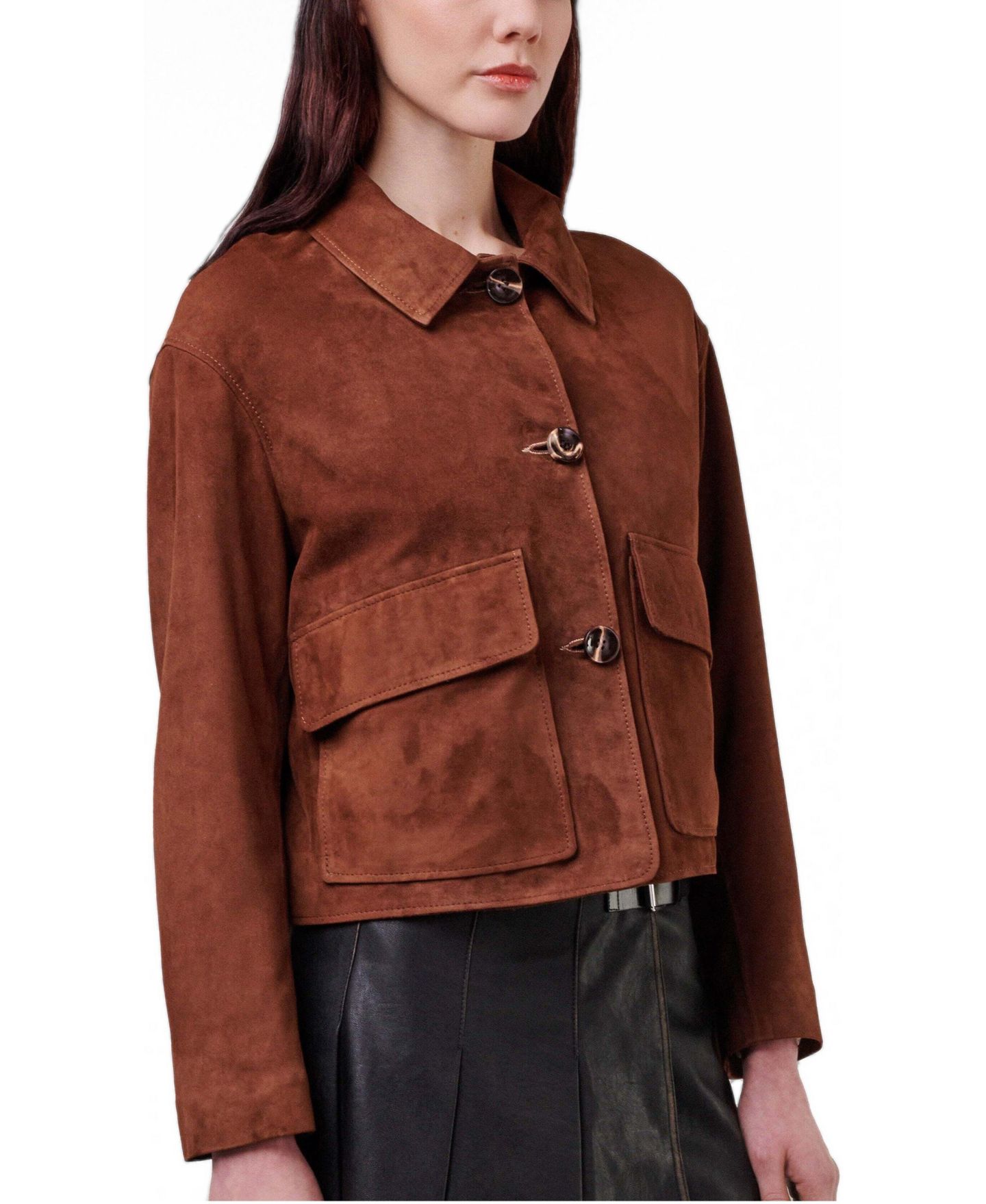 Женская куртка Furniq UK Ella Suede, цвет: Коричневый — фото 2