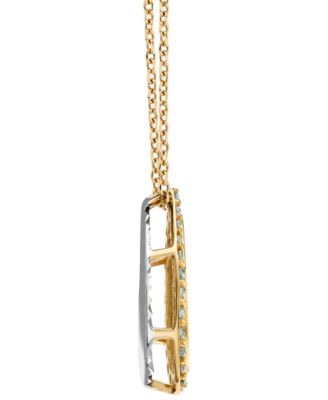 Diamond Tear-Shape 18" Pendant Necklace (1/4 ct. t.w.) in 14k Two-Tone Gold