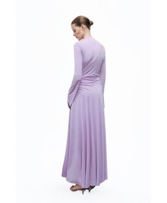 Women's Long Sleeve Maxi Dress with Accessory Detail