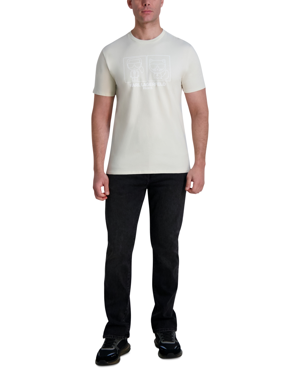 Karl Lagerfeld Men's Choupette Square Logo T-shirt