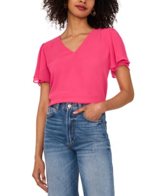 (取寄) ヴィンスカムート レディース V-ネック ブラウザ W/ ダブル レイヤー Vince Camuto women V-Neck Blouse w/ Double Layer Rich Black Vince Camuto V-Neck Blouse w/Double Layer Rich Black MD at
