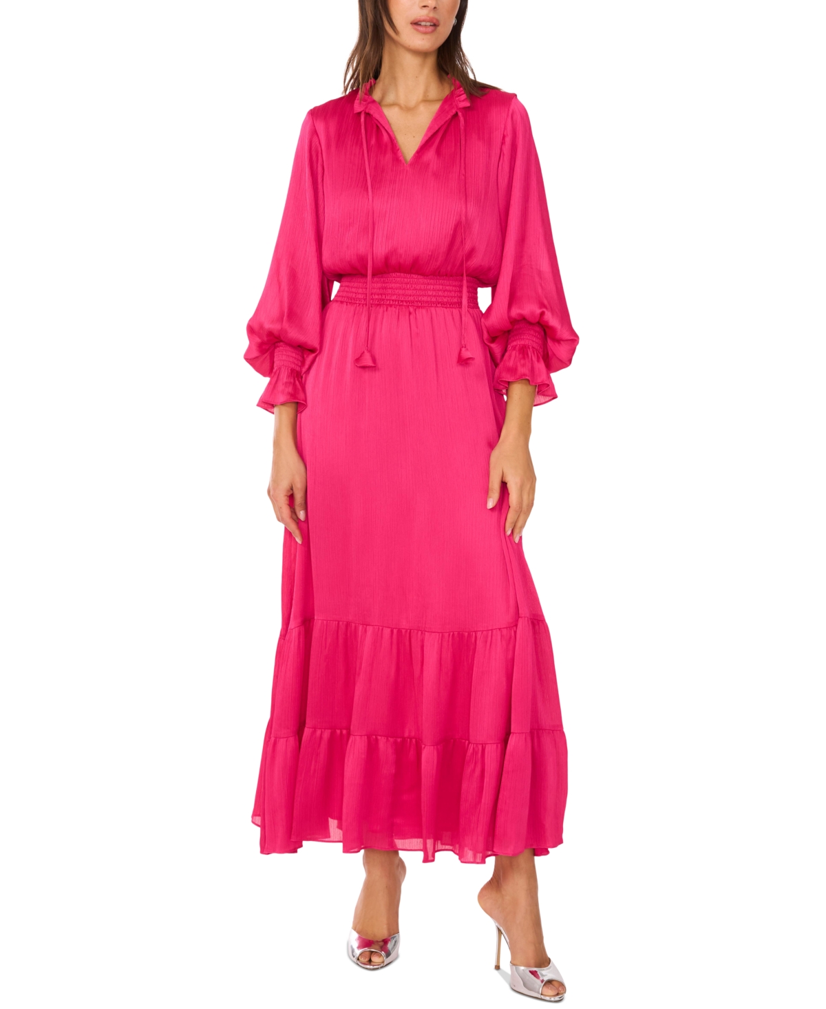 Vince Camuto Women's Smocked-waist Tiered Maxi Dress
