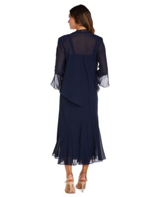 R&M Richards Sleeveless Beaded V-Neck Dress and Jacket