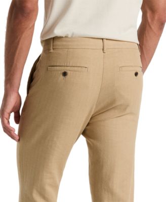 Men's Flat-Front Linen-blend Chino Pants