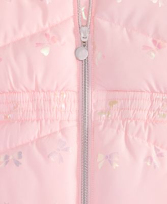 Toddler and Little Girls Foil Quilt Puffer Jacket