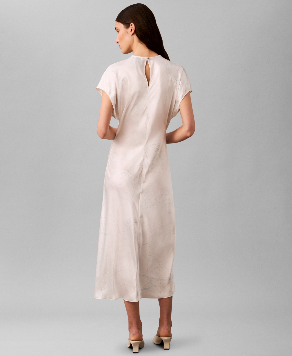 Calvin Klein Women's Crushed Satin Midi Sheath Dress