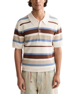 SCOTCH & SODA - Men's Short Sleeve Knit Striped Polo Shirt