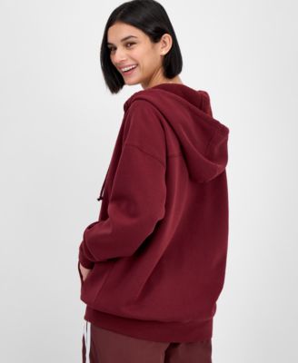 Juniors' Oversized Full-Zip Hoodie