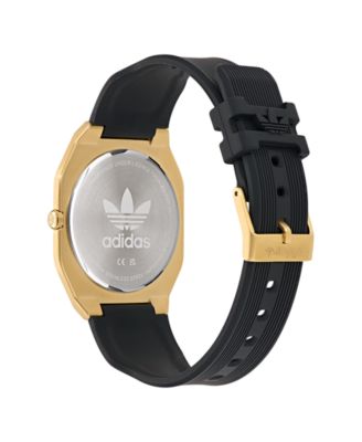 Unisex Analog Black Silicone Watch, 39mm