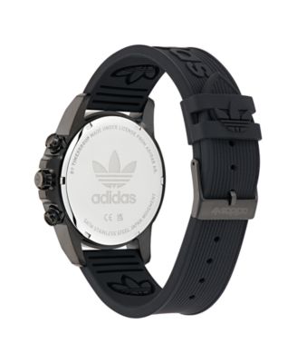 Unisex Chronograph Date Black Silicone Watch, 43mm