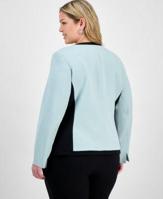 Plus Size Open-Front Jacket