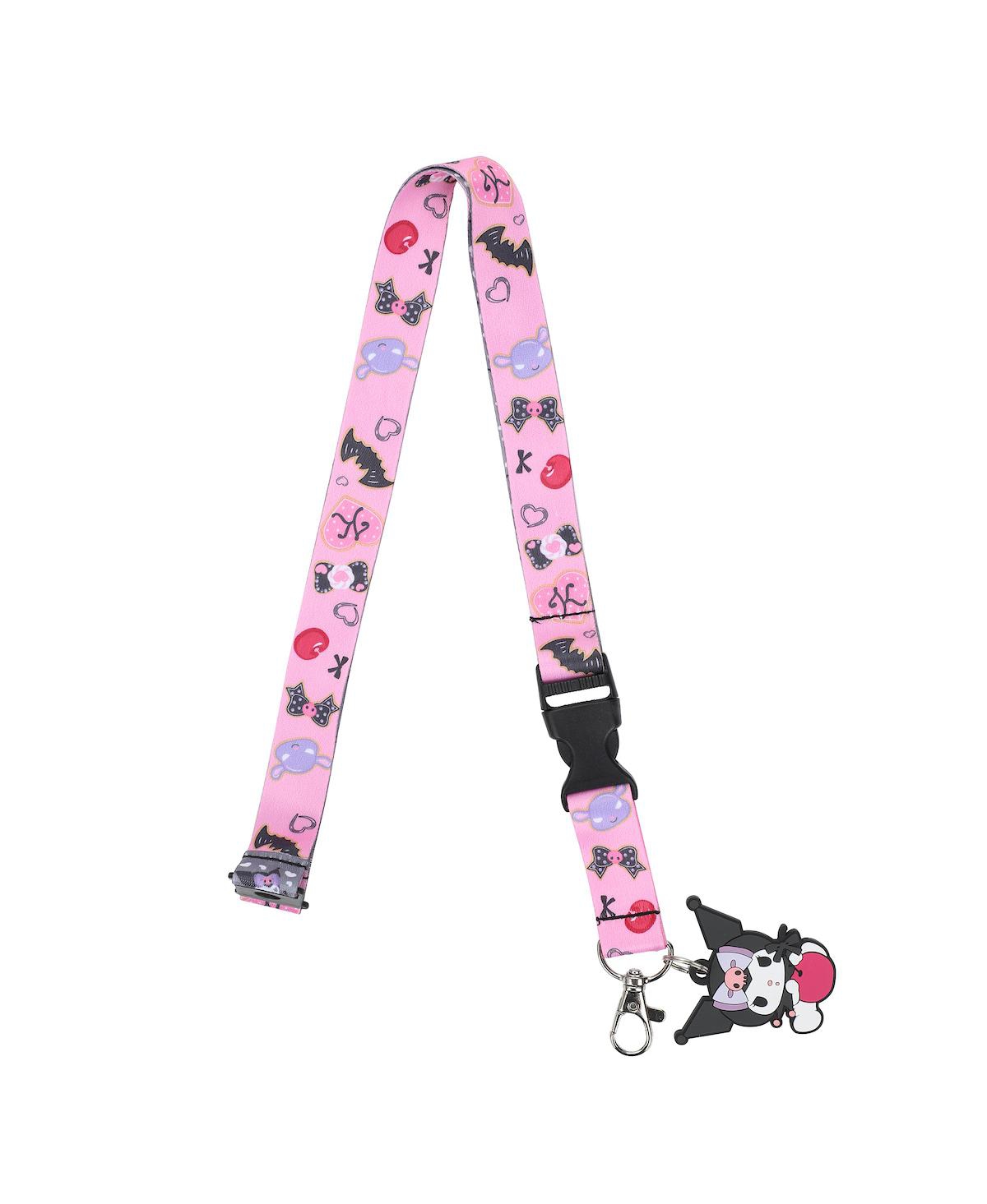 Cherries & Cookies 22-Inch Lanyard With Kuromi Charm and Clear Id Sleeve - Multicolored