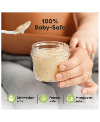 12pk Prep Baby Food Storage Containers, 4 oz Leak-Proof, BPA Free Glass Baby Food Jars for Feeding