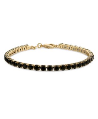 Timeless 12CTW Created Blue Sapphire Tennis Bracelet Prong Set For Women Gift 7.5 Inch 14K Gold Plated