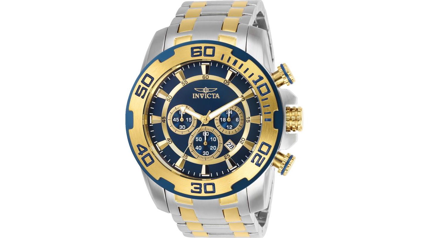 Мужские часы Invicta 26296 Pro Diver Quartz Chronograph Blue Dial, цвет: Золотой — фото 2