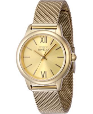 Women's 48250 Angel Quartz 3 Hand Gold Dial Watch