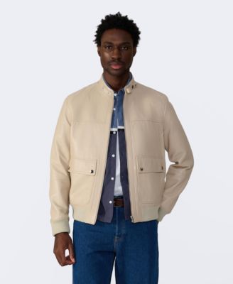 Men's Men s Leather Bomber Jacket, Created for Macy s